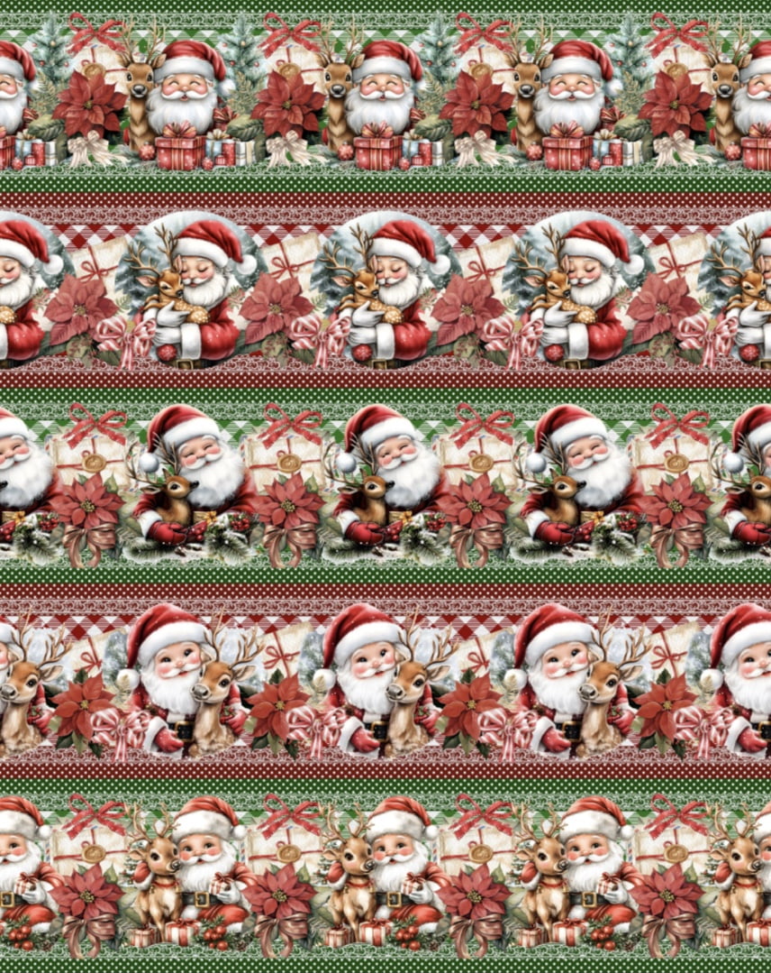 Tricoline estampa digital barrado meu querido papai noel - CORTES 0,55m x 1,50m 