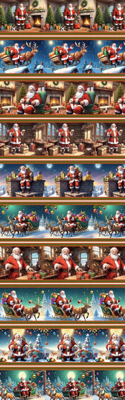 Tricoline estampa digital barrado papai noel - CORTES 0,55m x 1,50m
