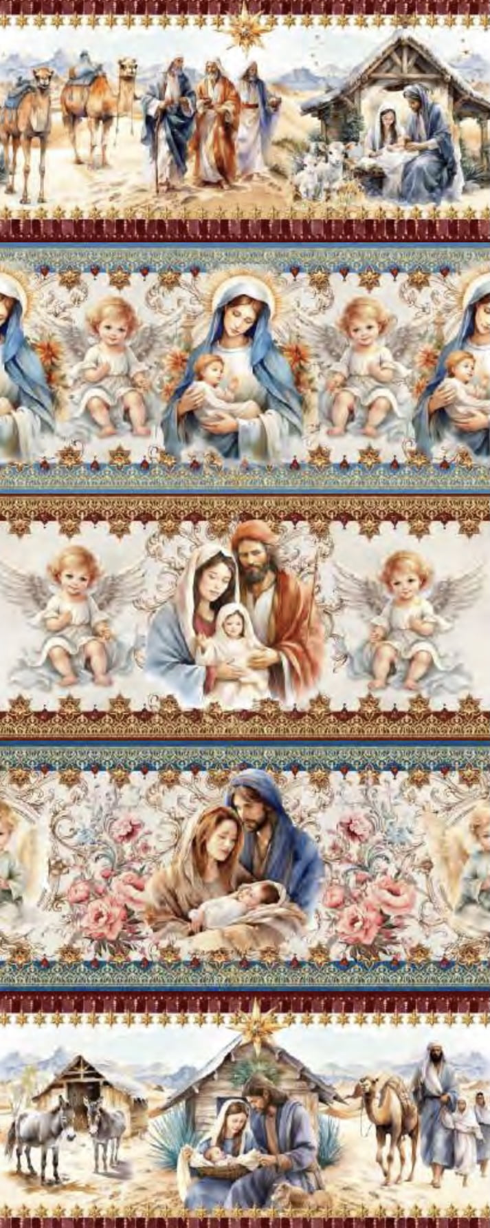Tricoline estampa digital barrado Sagrada Família - CORTES 0,55m x 1,50m