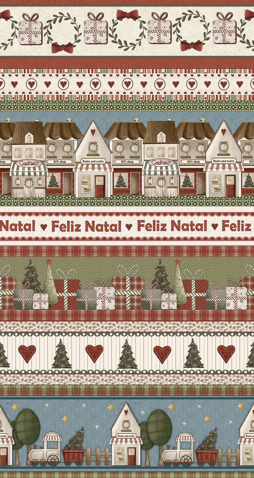 Tricoline estampa digital barrado vila do natal 