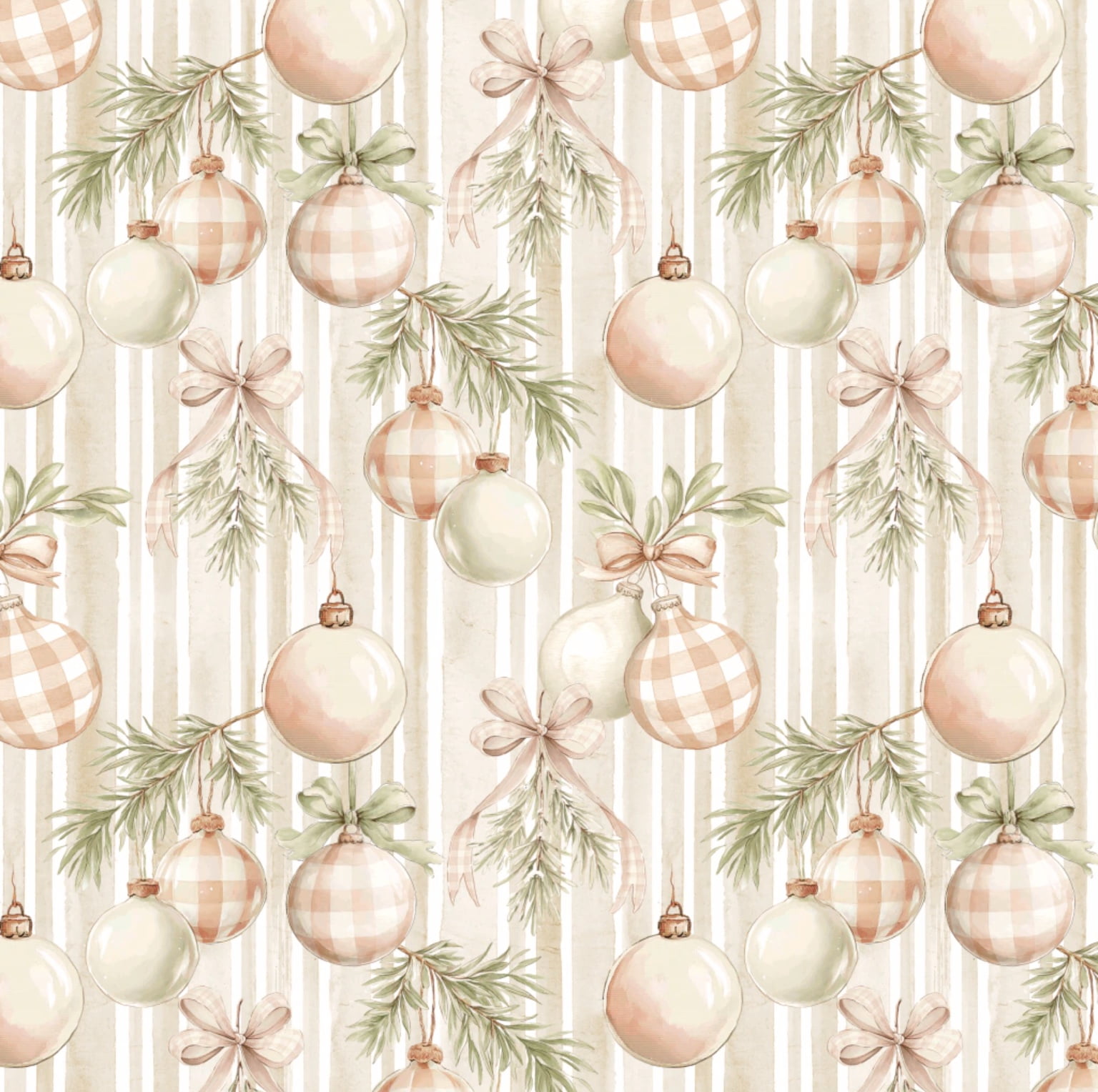 Tricoline estampa digital bolas de natal vintage