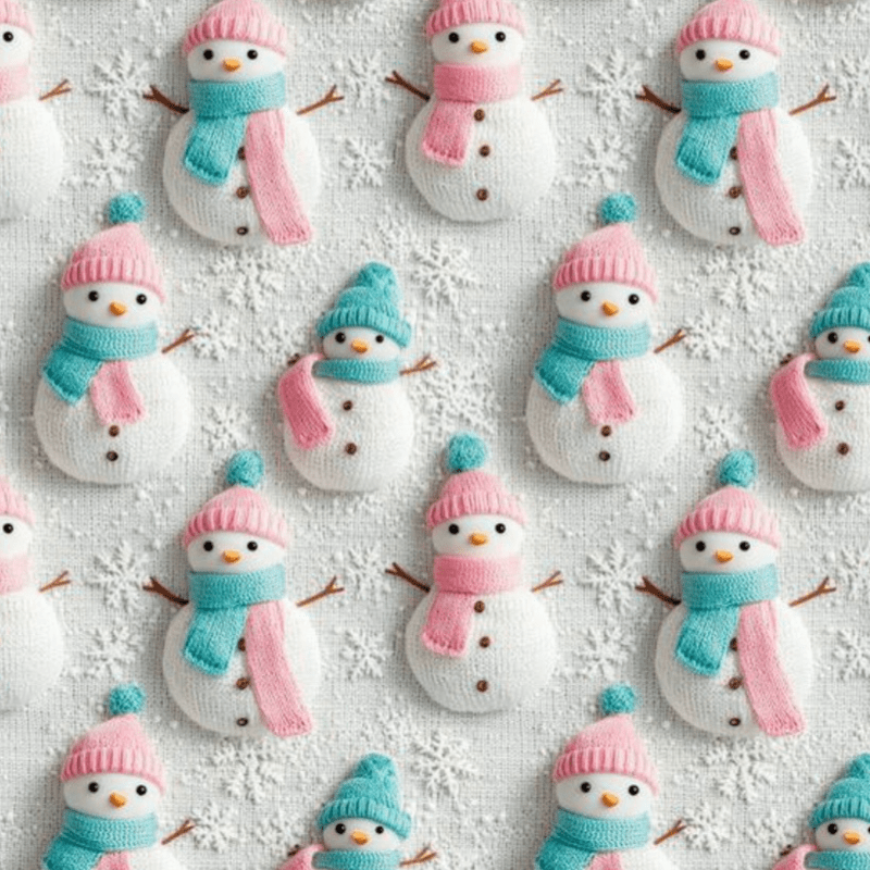 Tricoline estampa digital boneco de neve pastel