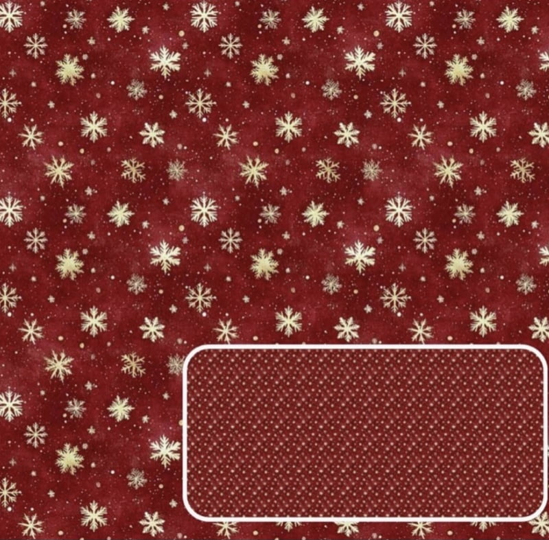 Tricoline estampa digital flocos fundo vermelho 