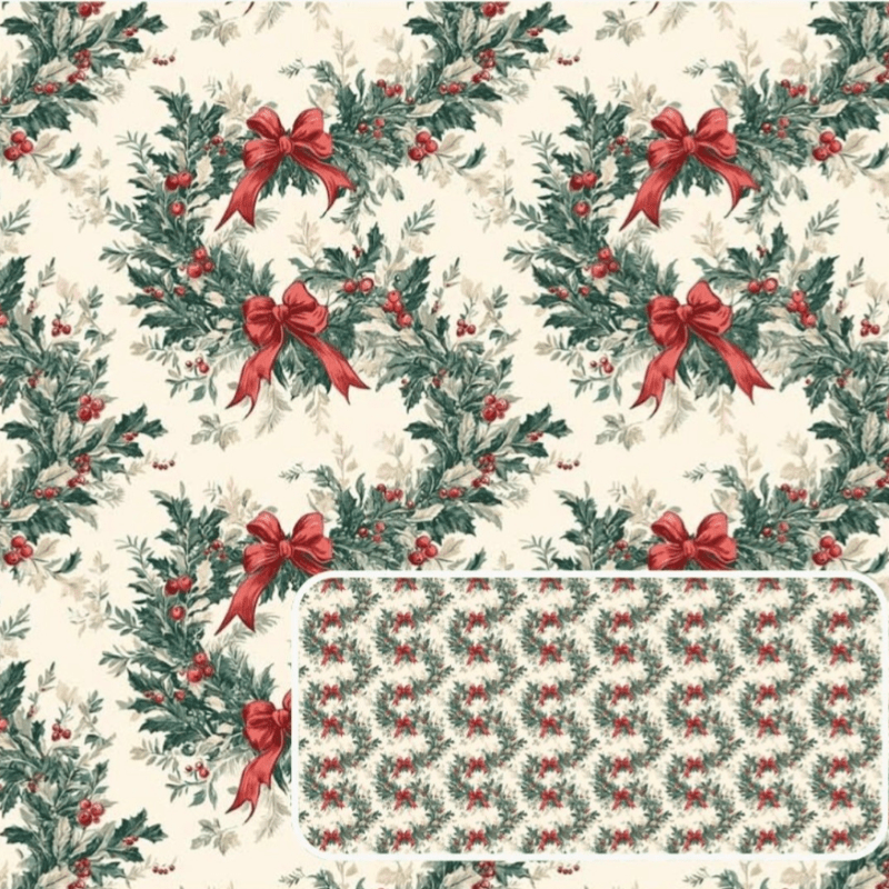Tricoline estampa digital natal laços