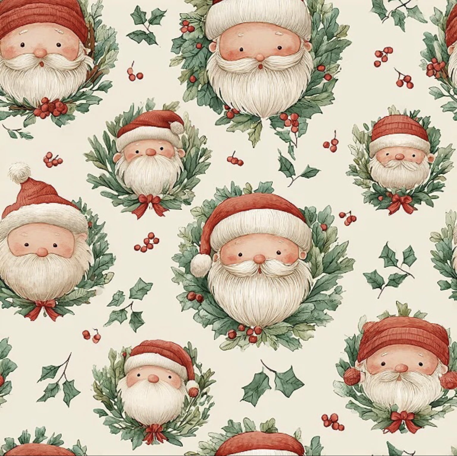Tricoline estampa digital natal retrô papai noel