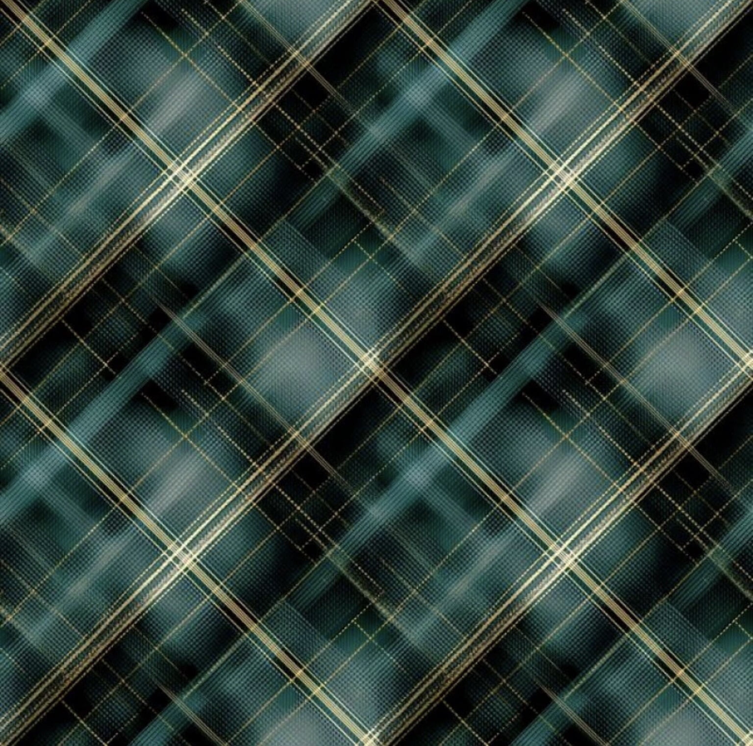 Tricoline estampa digital natal xadrez verde