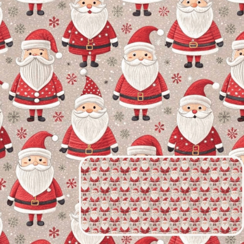 Tricoline estampa digital papai noel fofinho