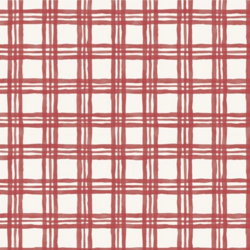 Tricoline estampa digital xadrez natal vermelho 