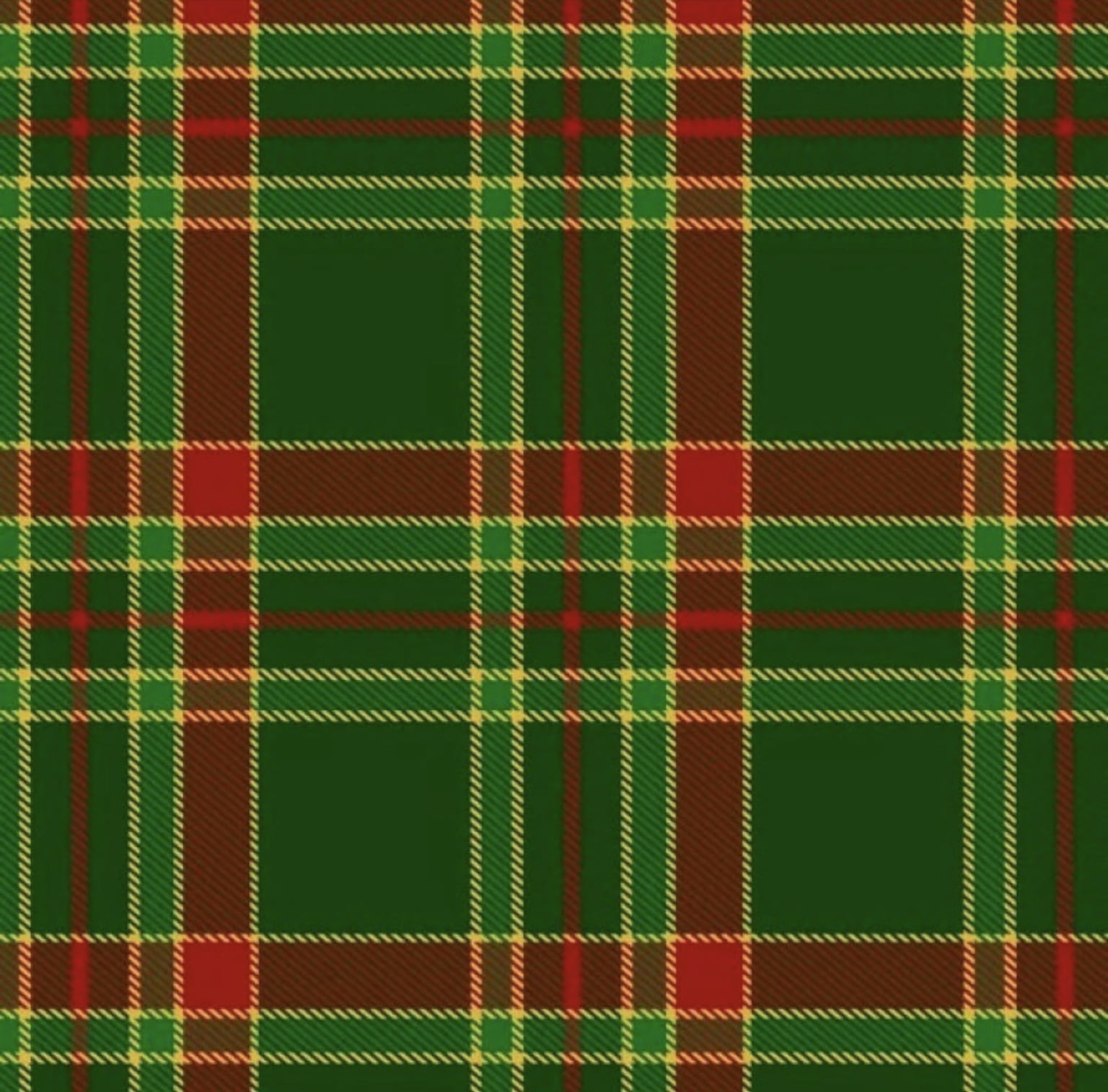 Tricoline estampa digital xadrez tartan verde com frisos vermelho 