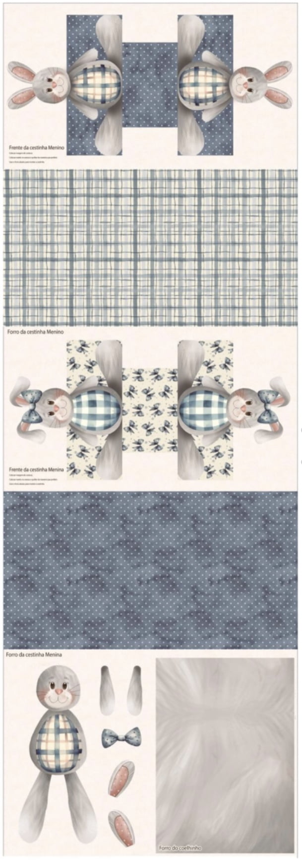 Painel cestinhas com mini coelho 