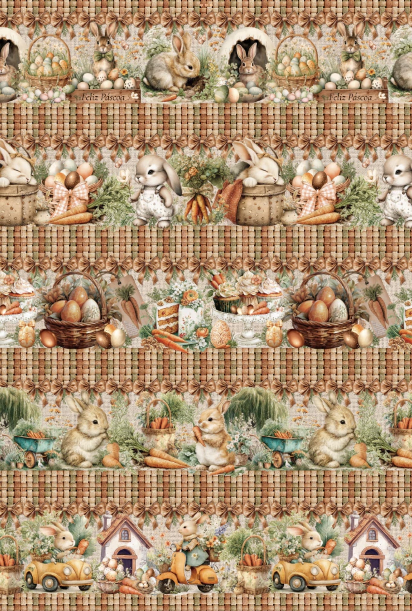 Tricoline estampa digital barrado cenourinha - CORTES 0,55m x 1,50m 