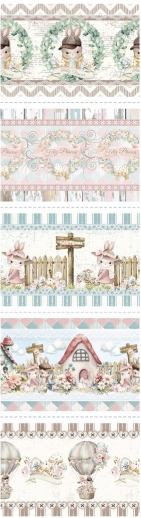 Tricoline estampa digital barrado coelhos charmosos - CORTES 0,55m x 1,50m 