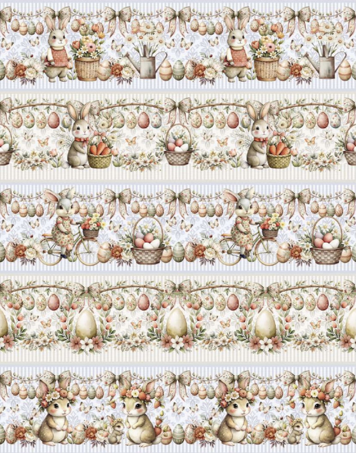 Tricoline estampa digital barrado Páscoa feliz - CORTES 0,55m x 1,50m 