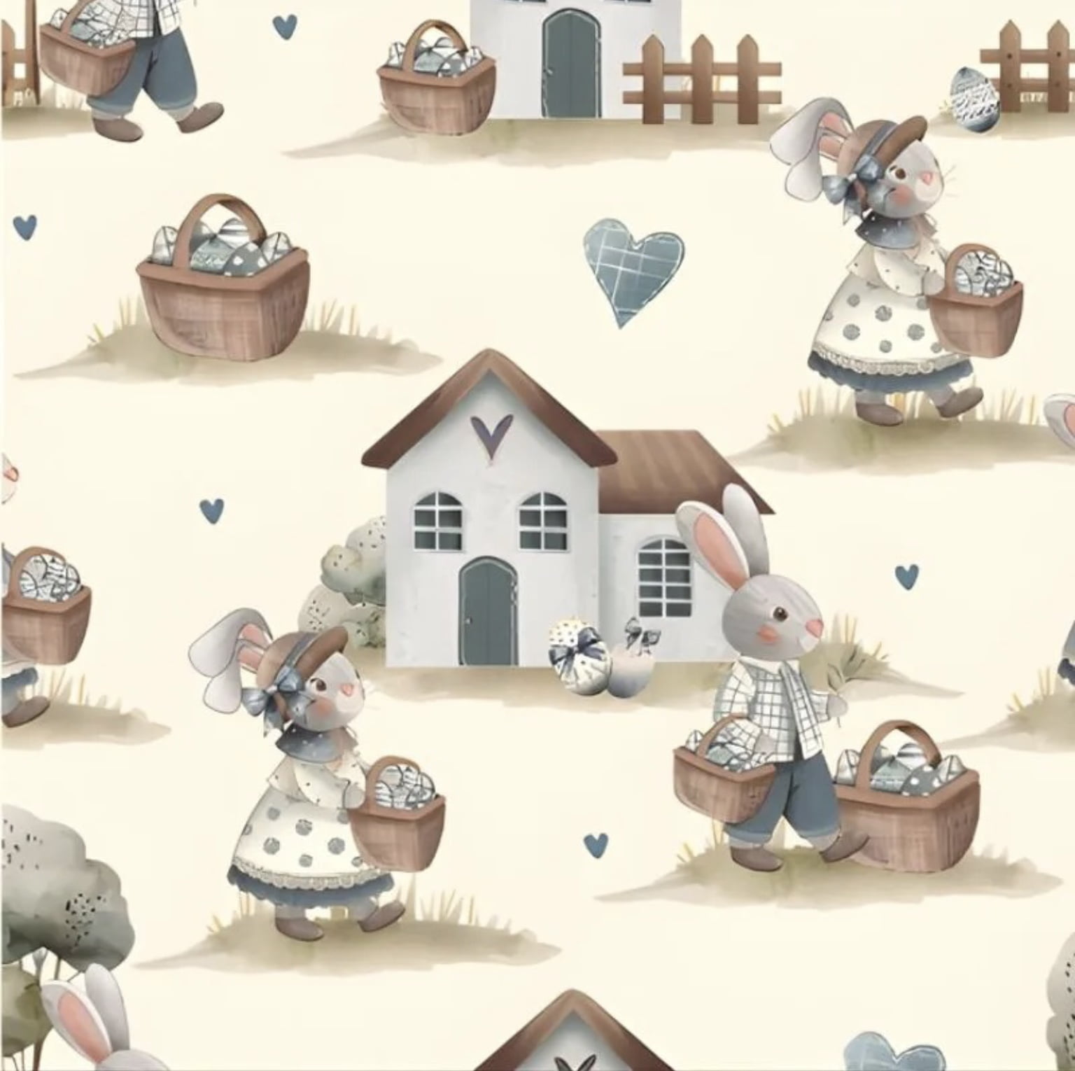 Tricoline estampa digital paisagem Páscoa 