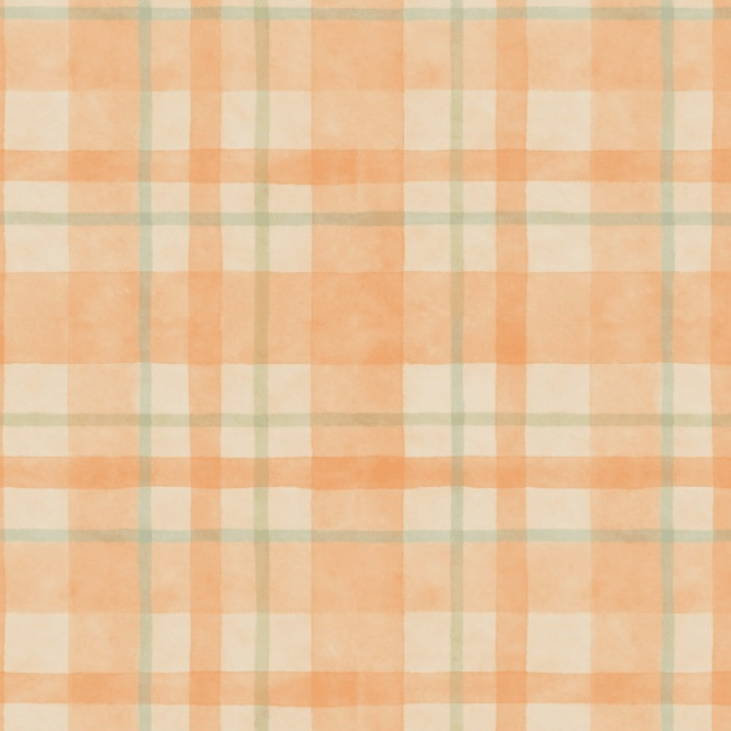 Tricoline estampa digital xadrez aquarelado laranja 