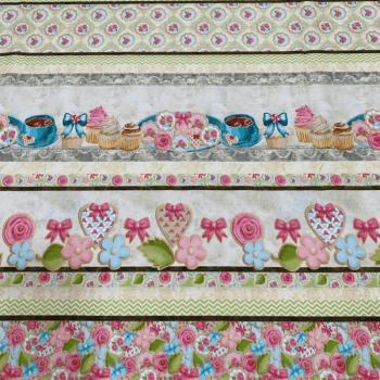 Tricoline estampa digital barrado cookies - CORTES 0,55m x 1,50m