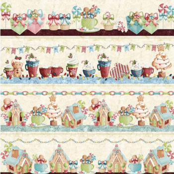 Tricoline estampa digital barrado ginger - CORTES 0,55m x 1,50m