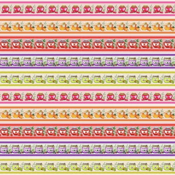 Tricoline estampa digital barrado geleias coloridas   - CORTES 0,55m x 1,50m