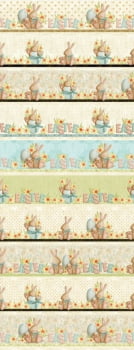 Tricoline estampa digital barrado easter - CORTES 0,55m x 1,50m