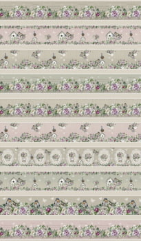 Tricoline estampa digital barrado peônia - CORTES 0,55m x 1,50m