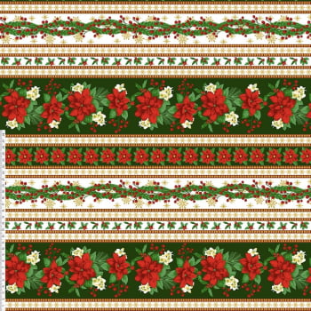 Tricoline estampado barrado bico de papagaio   - CORTES 0,55m x 1,50m