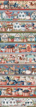Tricoline estampa digital barrado Farmhouse  - CORTES 0,55m x 1,50m
