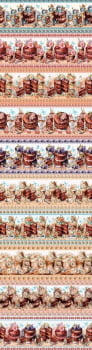 Tricoline estampa digital barrado bolo de chocolate  - CORTES 0,55m x 1,50m