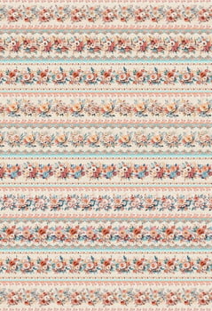 Tricoline estampa digital barrado floral 3D rose - Dica para toalhas de banho 