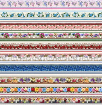 Tricoline estampa digital barrado floral alegre - Dica para toalhas de banho 
