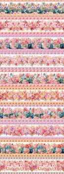 Tricoline estampa digital barrado fragrância  - CORTES 0,55m x 1,50m 