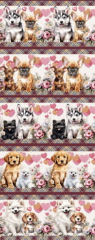 Tricoline estampa digital barrado dogs - CORTES 0,55m x 1,50m