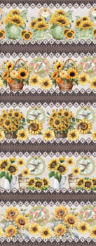 Tricoline estampa digital barrado sunflower - CORTES 0,55m x 1,50m