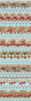 Tricoline estampa digital barrado cherry - CORTES 0,55m x 1,50m