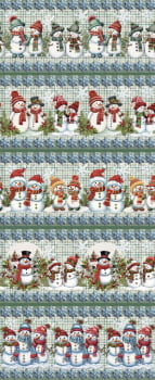 Tricoline estampa digital barrado snowman - CORTES 0,55m x 1,50m