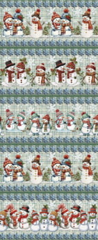 Tricoline estampa digital barrado snowman - CORTES 0,55m x 1,50m