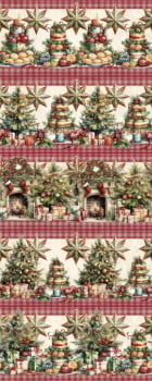Tricoline estampa digital barrado cake christmas  - CORTES 0,55m x 1,50m