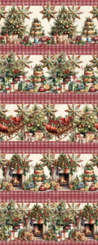 Tricoline estampa digital barrado cake christmas  - CORTES 0,55m x 1,50m