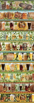 Tricoline estampa digital barrado momentos de cerveja  - CORTES 0,55m x 1,50m