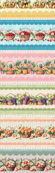 Tricoline estampa digital barrado frutas coloridas  - CORTES 0,55m x 1,50m