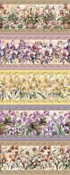 Tricoline estampa digital barrado orquídea deslumbrante  - CORTES 0,55m x 1,50m