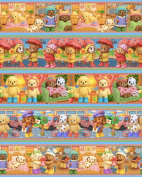 Tricoline estampa digital barrado cute Bobbie - CORTES 0,55m x 1,50m 