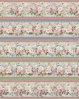 Tricoline estampa digital barrado Michelle - CORTES 0,55m x 1,50m 