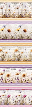 Tricoline estampa digital barrado postcard - CORTES 0,55m x 1,50m 