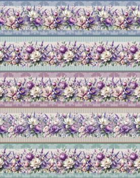 Tricoline estampa digital barrado flower lilac - Dica para toalhas de banho 