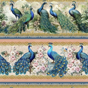 Tricoline estampa digital barrado pavão  - Dica para toalhas de banho 