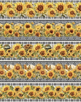 Tricoline estampa digital barrado girassol tradicional - Dica para toalhas de banho 