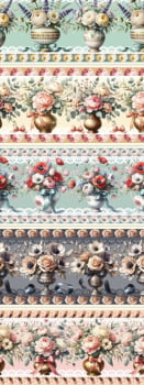 Tricoline estampa digital barrado vasinhos - Dica para toalhas de banho 