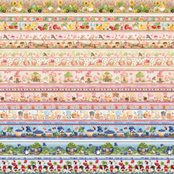 Tricoline estampa digital barrado gnomos coloridos  - CORTES 0,55m x 1,50m