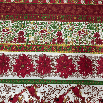 Tricoline estampado barrado natal tradicional  - CORTES 0,55m x 1,50m