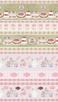 Tricoline estampa digital barrado cupcake 